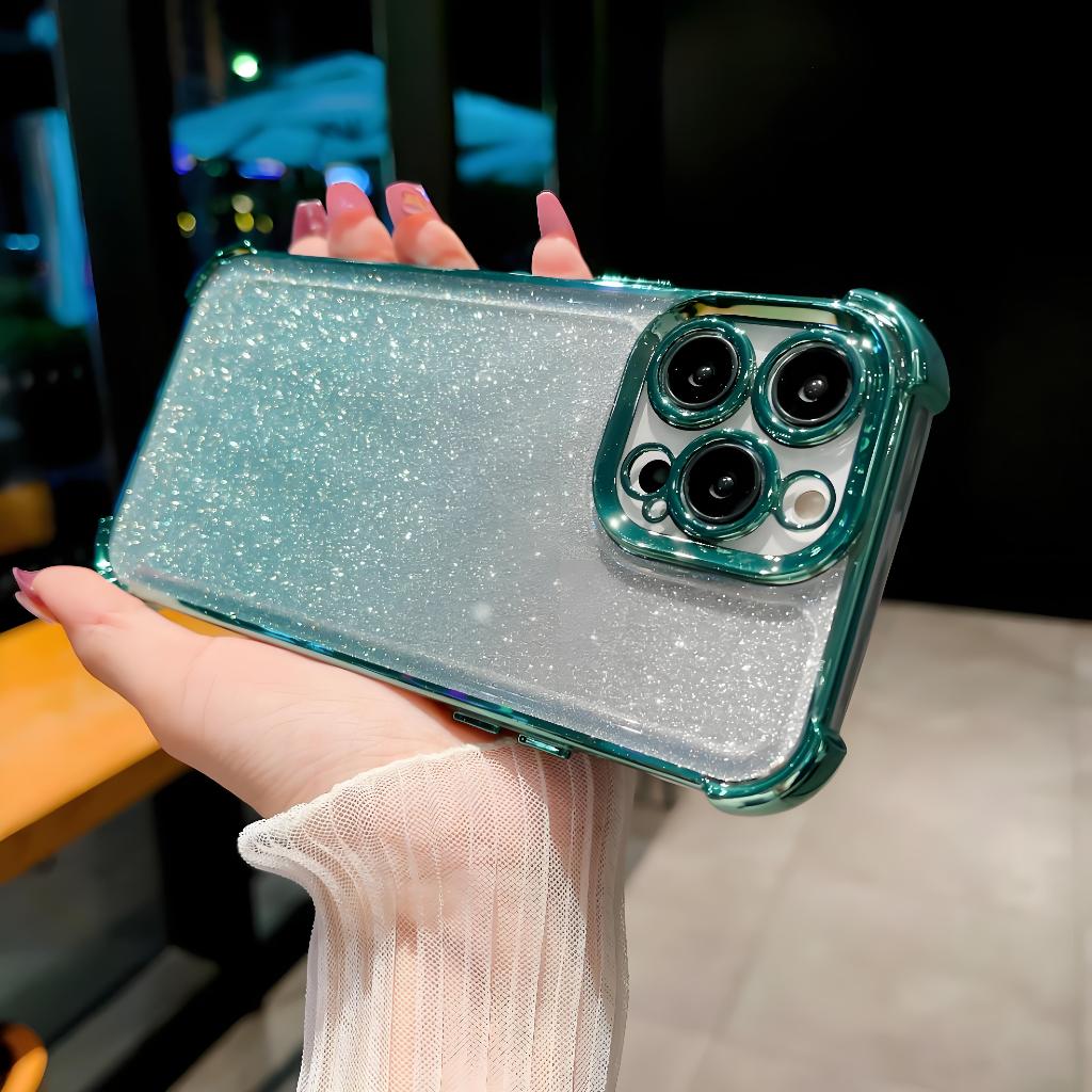 เคสโทรศัพท์มือถือแบบใส กันกระแทก ไล่โทนสี พร้อมตัวป้องกันเลนส์ หรูหรา สําหรับ iPhone 15promax 14promax 13 12 11