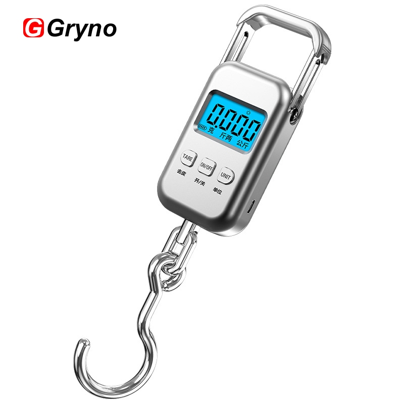 Gryno กระเป๋าเดินทางขนาด 50 กก. LED Digital ความแม่นยําสูงอิเล็กทรอนิกส์ Mini Scale สําหรับเดินทางกระเป๋าตกปลาหน้าจอ LCD