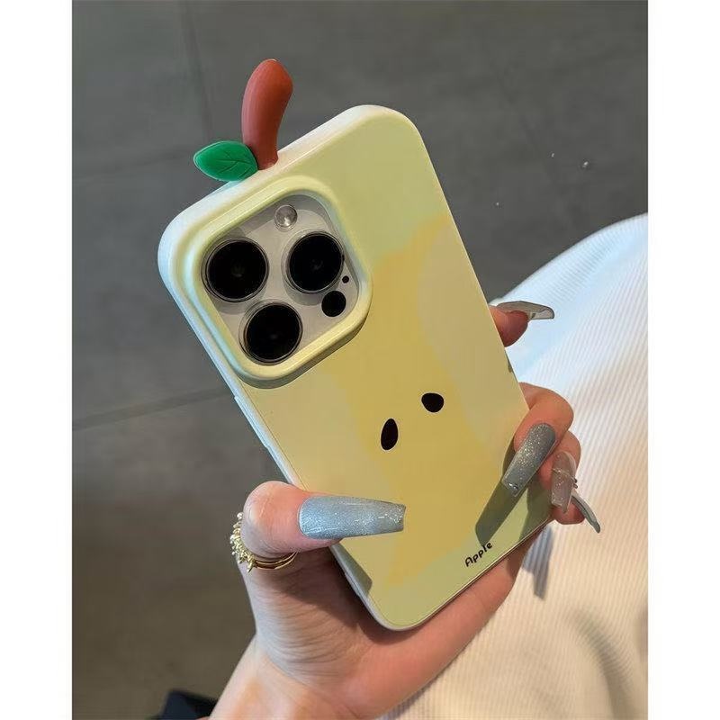 Insแฟชั่นBrightหลุมขนาดใหญ่เคสโทรศัพท์ + 3DสีแดงสีเขียวApple Coreใช้งานร่วมกับiPhone 16 15 14 13 12 