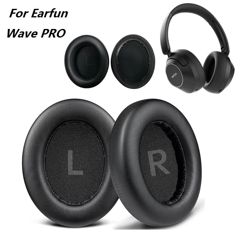 แผ่นรองหูฟังสําหรับ EarFun Wave Pro ANC เปลี่ยนพร้อมโปรตีนอ่อน ที่ครอบหนัง หมอนรองหู