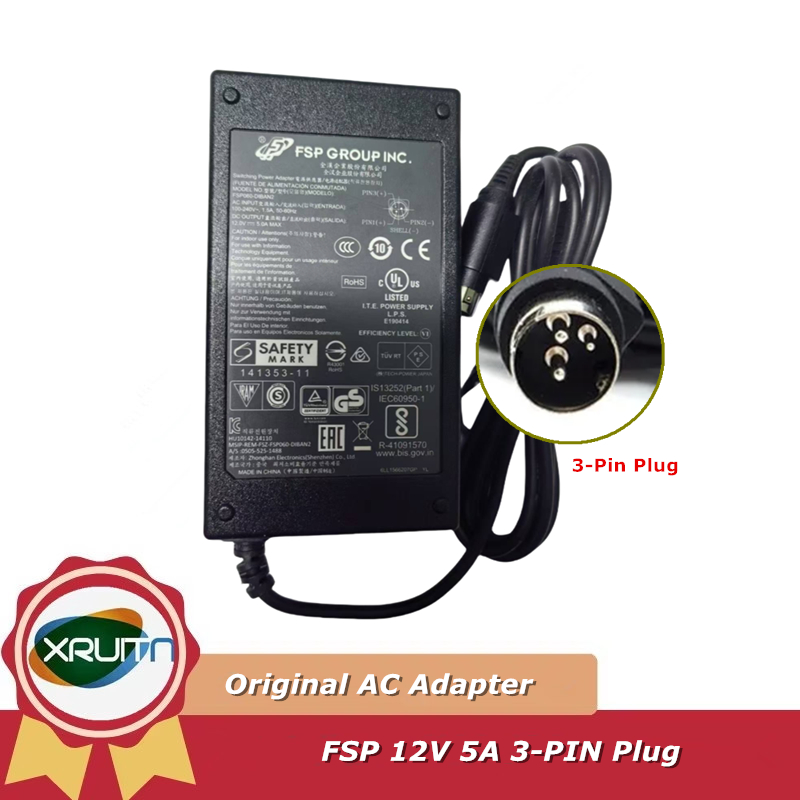 FSP FSP060-DIBAN2 12V 5A 60W 3-PIN Plug Swiching Power Supply AC Adapter Charger FSP060-DBAB1