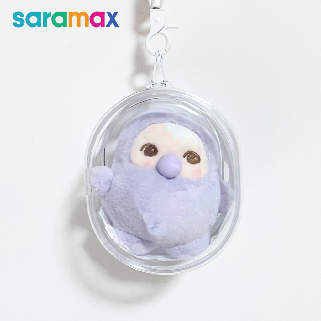 กระเป๋าใสขนาด 10 ซม. PUCKY BEANIE BUBBLE UP, กระเป๋าตุ๊กตาผ้ากํามะหยี่พร้อมพวงกุญแจกันน้ํากันฝุ่น PV
