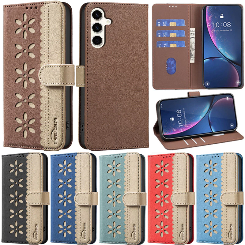 SAMSUNG หรูหราสําหรับSamsung Galaxy S25 FE A56 A36 A37 A57 A26 A17 A16 A07 A06 A15 A55 A35 M36 S25 Ultra S24 Ultra S25 Edge S25 Plus S24 + Flip Spliceกระเป๋าสตางค์หนังPUกรณี