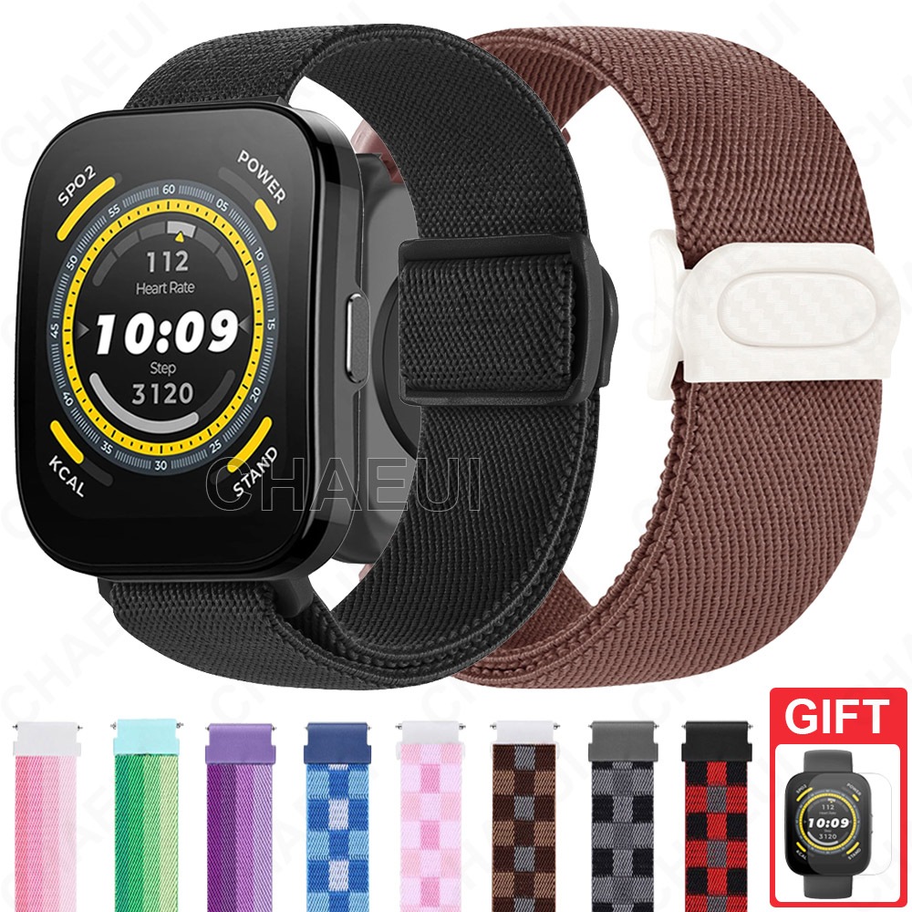 สายรัดไนลอนสร้อยข้อมือเปลี่ยนทอสําหรับ Amazfit Bip 6 5 Unity 3 U Pro S / GTS 4 Mini GTS 3 2
