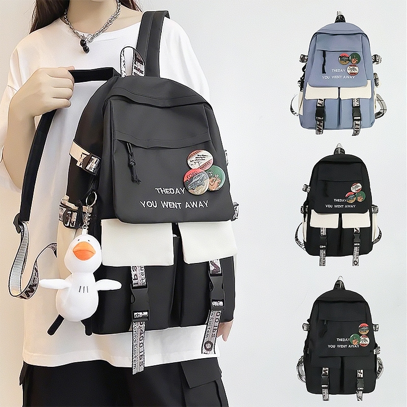 [กรุงเทพฯ จัดส่ง] กระเป๋าเป้สะพายหลังแฟชั่นอินเทรนด์ความจุขนาดใหญ่น้ําหนักเบาเหมาะสําหรับทุกวันและเดินทางกระเป๋านักเรียนนักเรียนร้อน-ขาย