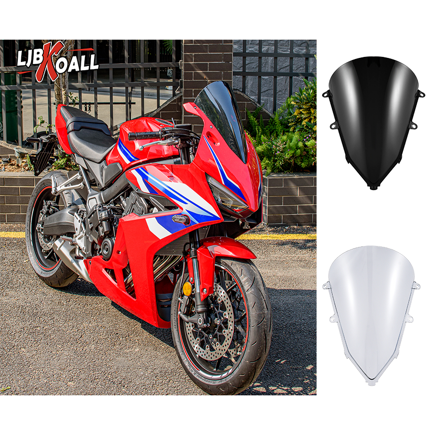 LJBKKOALL สําหรับ Honda CBR650R CBR 650R 2024 2025 2026 Double Bubble กระจกหน้าจอ Wind Deflectors หน้าจอกระจก