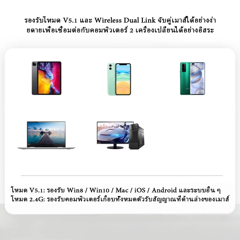 COD โกดังเมาส์ไร้สาย ปุ่มปรับระดับเสียง ชาร์จแบตเตอรี่ได้ 3 ระดับ เมาส์คีย์บอร์ดไร้สาย