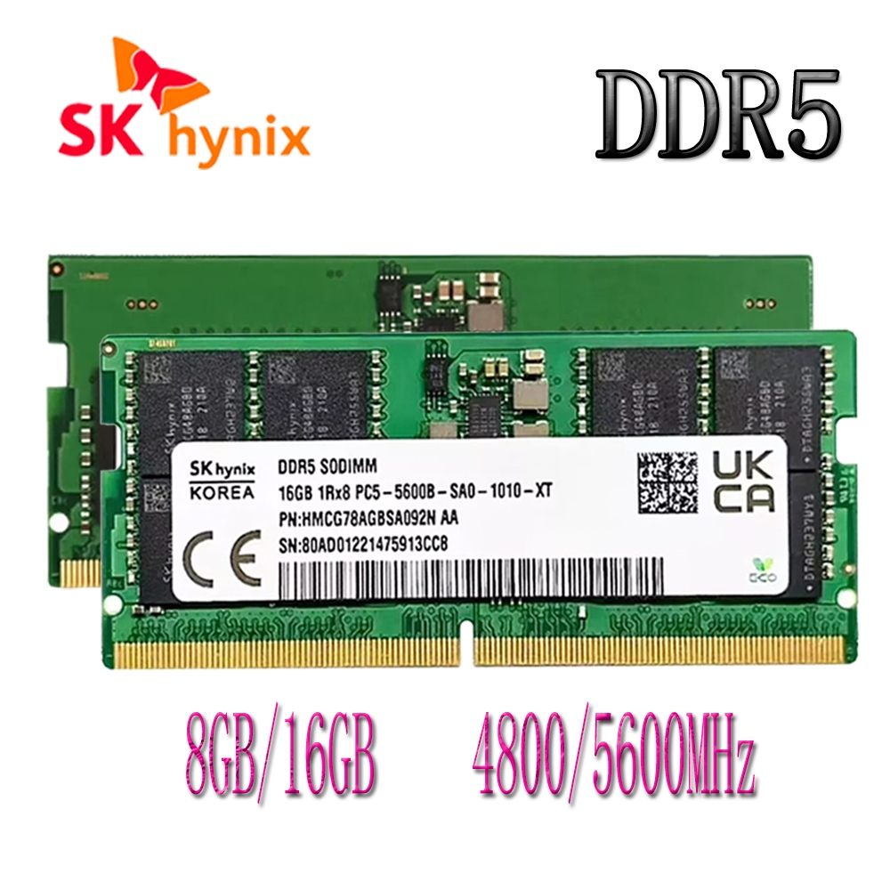 SK Hynix DDR5 RAM 8GB 16GB DDR5 4800MHz 5600MHz หน่วยความจําแล็ปท็อปโน้ตบุ๊ค SODIMM RAM 1.1V CL40