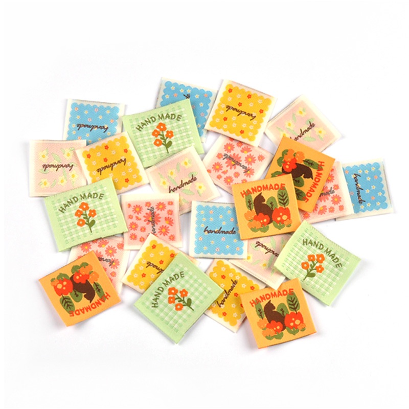 30ชิ้นตารางดอกไม้แบบเย็บปักถักร้อยป้ายแฮนด์เมดตัวอักษรภาษาอังกฤษป้ายทอเสื้อผ้าผ้าแพทช์ทําเองอุปกรณ์เสื้อผ้ามือทํางานถุงของขวัญหมวกเย็บแท็กซีพี4179