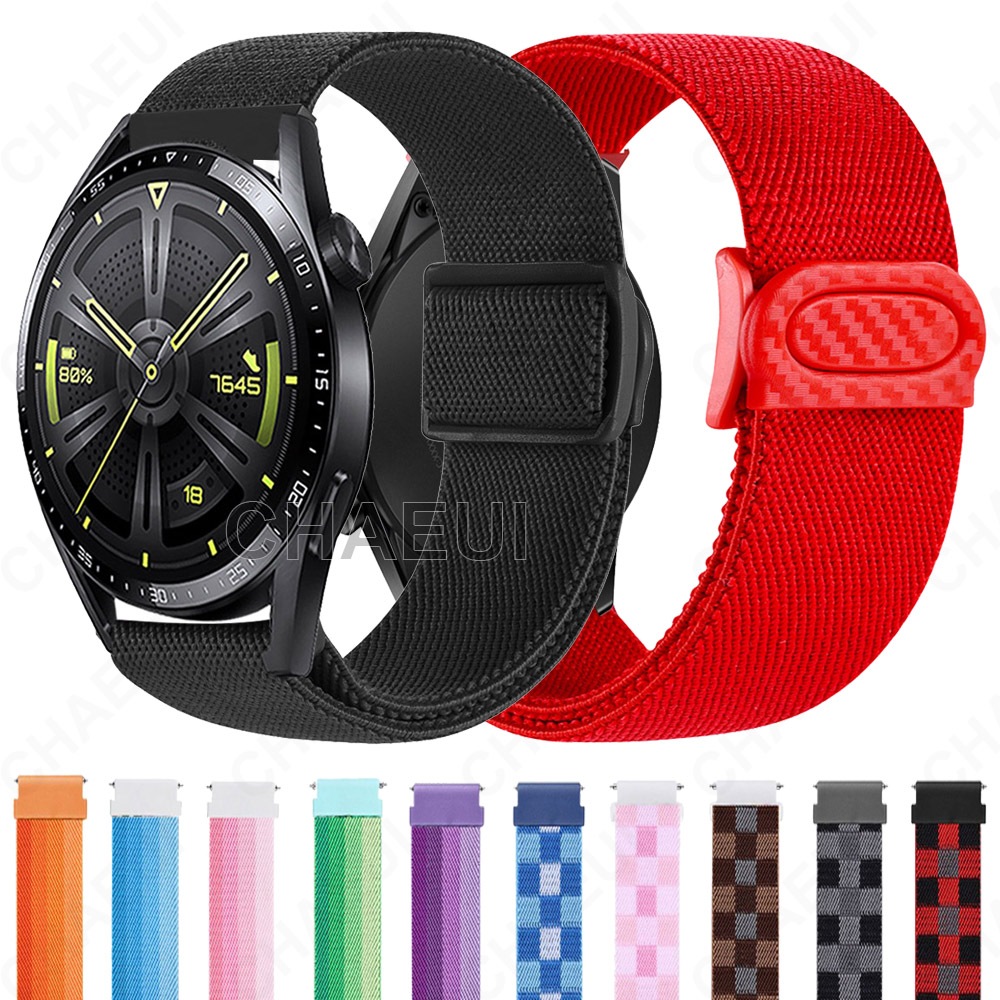 ทอสายรัดไนลอนยืดสร้อยข้อมืออุปกรณ์เสริมสําหรับ Huawei Watch GT GT2 GT3 Pro GT4 GT5 GT6 Pro 46mm 43mm 42mm GT2e