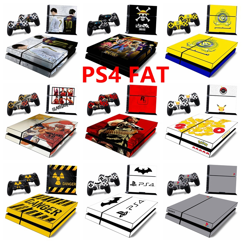100 สีสติกเกอร์ผิวใช้งานร่วมกับ Sony Playstation 4 ไขมันไวนิล Decal ชุดป้องกันฟิล์มสําหรับ PS4 คอนโซลไขมัน & 2 ชิ้น Dualshock Controllers