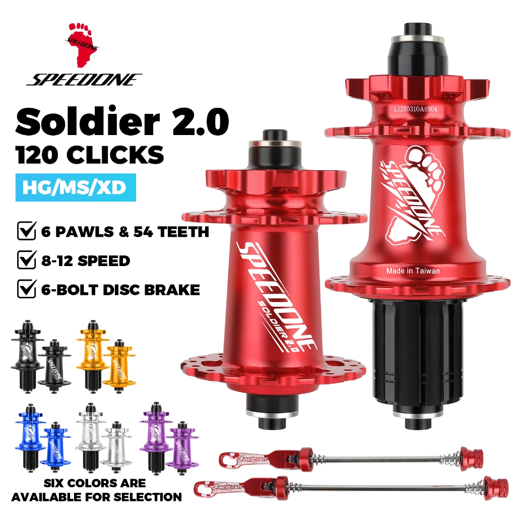 Speedone Soldier 2.0 MTB Hub - 120 POE, 6-Pawl 54T, CNC 6061 อลูมิเนียม, แผ่น 6-Bolt, Ultra-Light 45