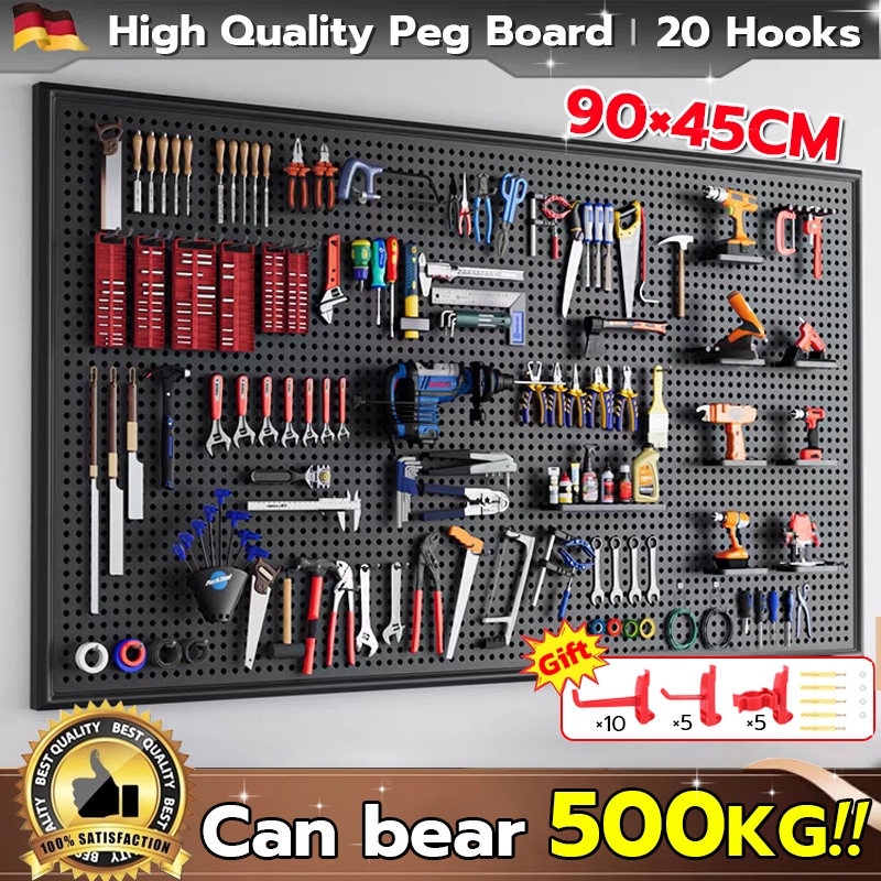 ✨ฟรีตะขอ20ชิ้น✨DIY แผงแขวนเครื่องมือ Pegboard 90x45 ซม.เครื่องมืออเนกประสงค์จัดเก็บติดตั้งง่าย