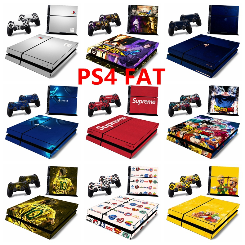 100 สีสติกเกอร์ผิวใช้งานร่วมกับ Sony Playstation 4 ไขมันไวนิล Decal ชุดป้องกันฟิล์มสําหรับ PS4 คอนโซลไขมัน & 2 ชิ้น Dualshock Controllers