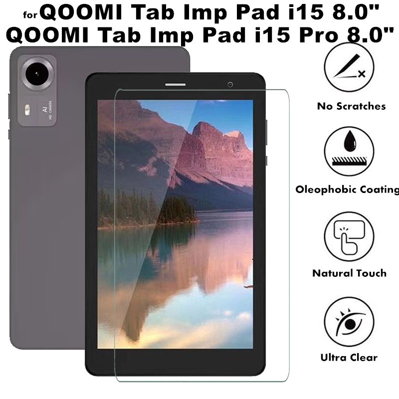 for QOOMI Tab Imp Pad i15 8.0 Inch 9H Tempered Glass Scratch Resistant Screen Protector for QOOMI Ta