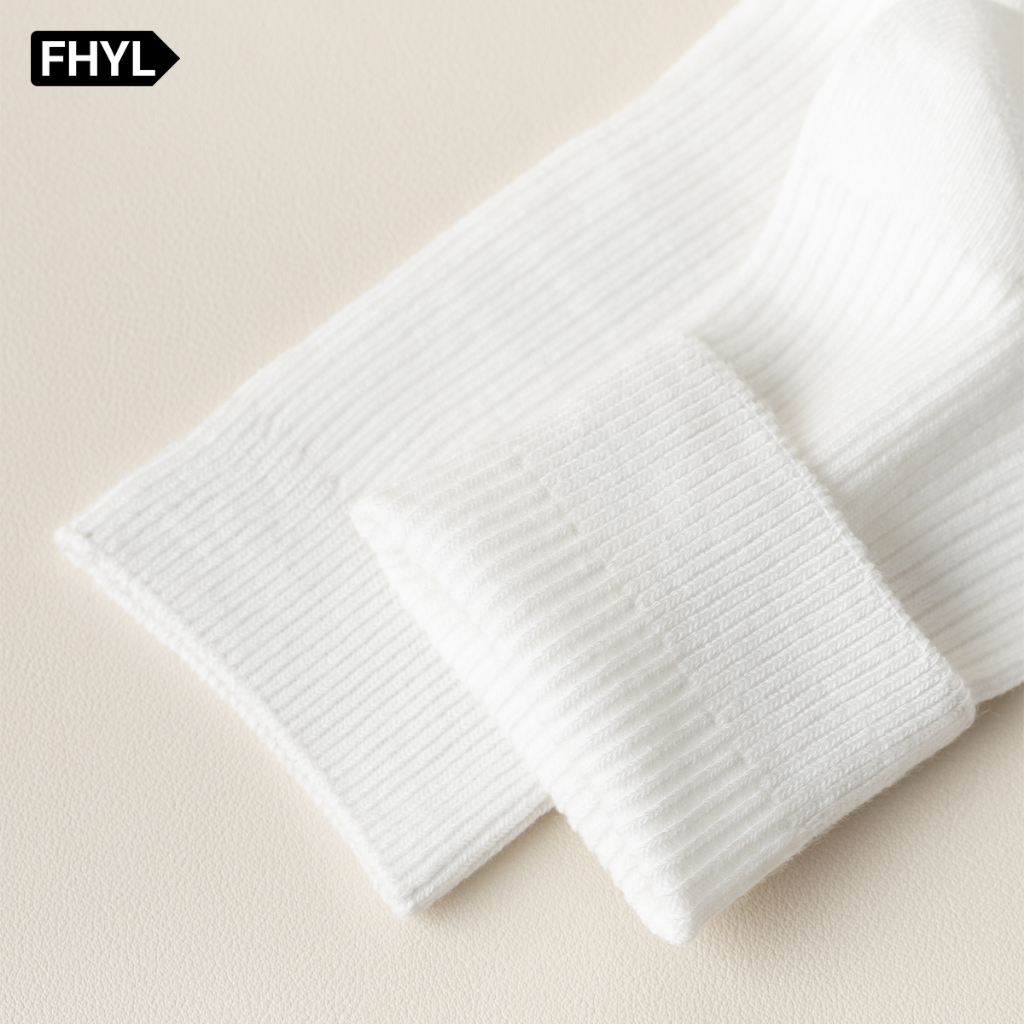 FHYL ใหม่ ถุงเท้ากีฬา ผ้าฝ้ายแท้ ดับกลิ่น สีขาว ดํา สําหรับผู้หญิง เหมาะกับฤดูร้อน ข้อเท้า ข้อกลาง เข่า JK Series - รูปที่ 7