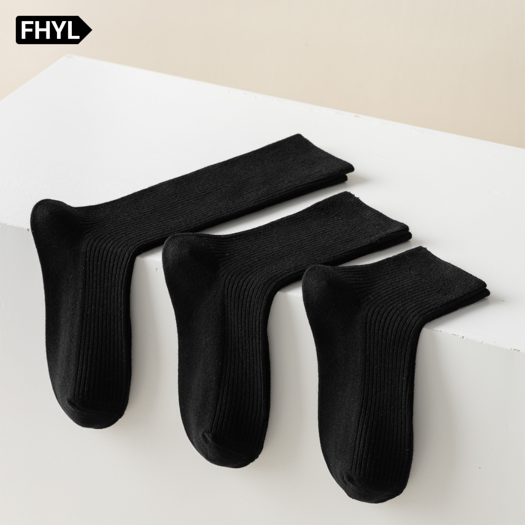 FHYL ใหม่ ถุงเท้ากีฬา ผ้าฝ้ายแท้ ดับกลิ่น สีขาว ดํา สําหรับผู้หญิง เหมาะกับฤดูร้อน ข้อเท้า ข้อกลาง เข่า JK Series - รูปที่ 6