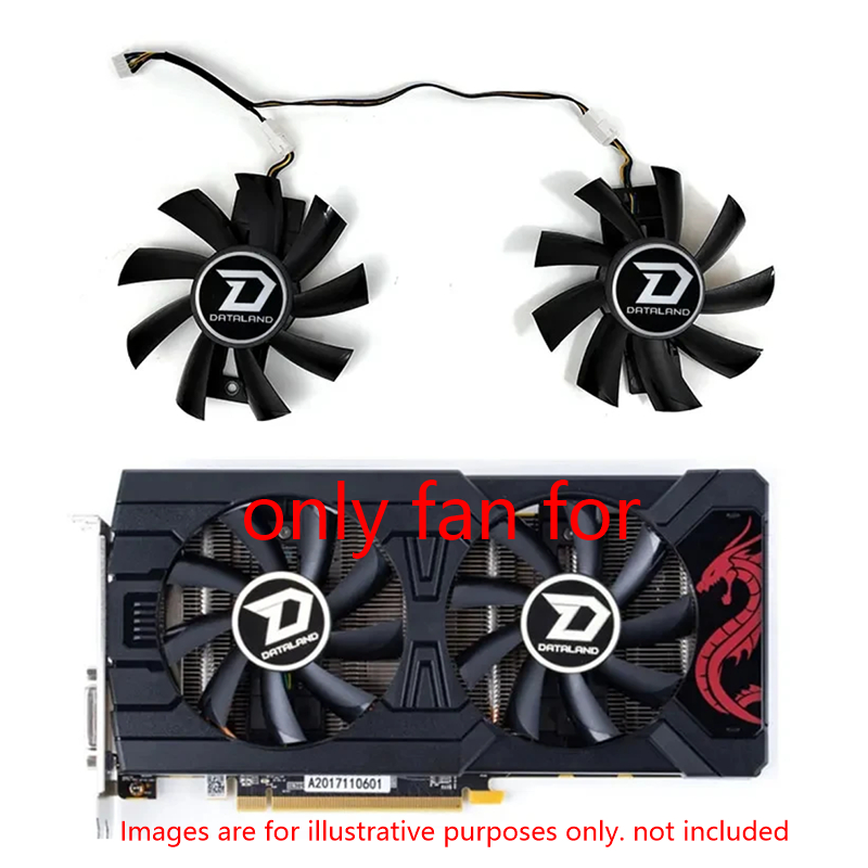 87 มม.GA92B2U GA92S2U Dataland RX 570 GPU พัดลมสําหรับ PowerColor Radeon Red Dragon RX 570 Dual กราฟ