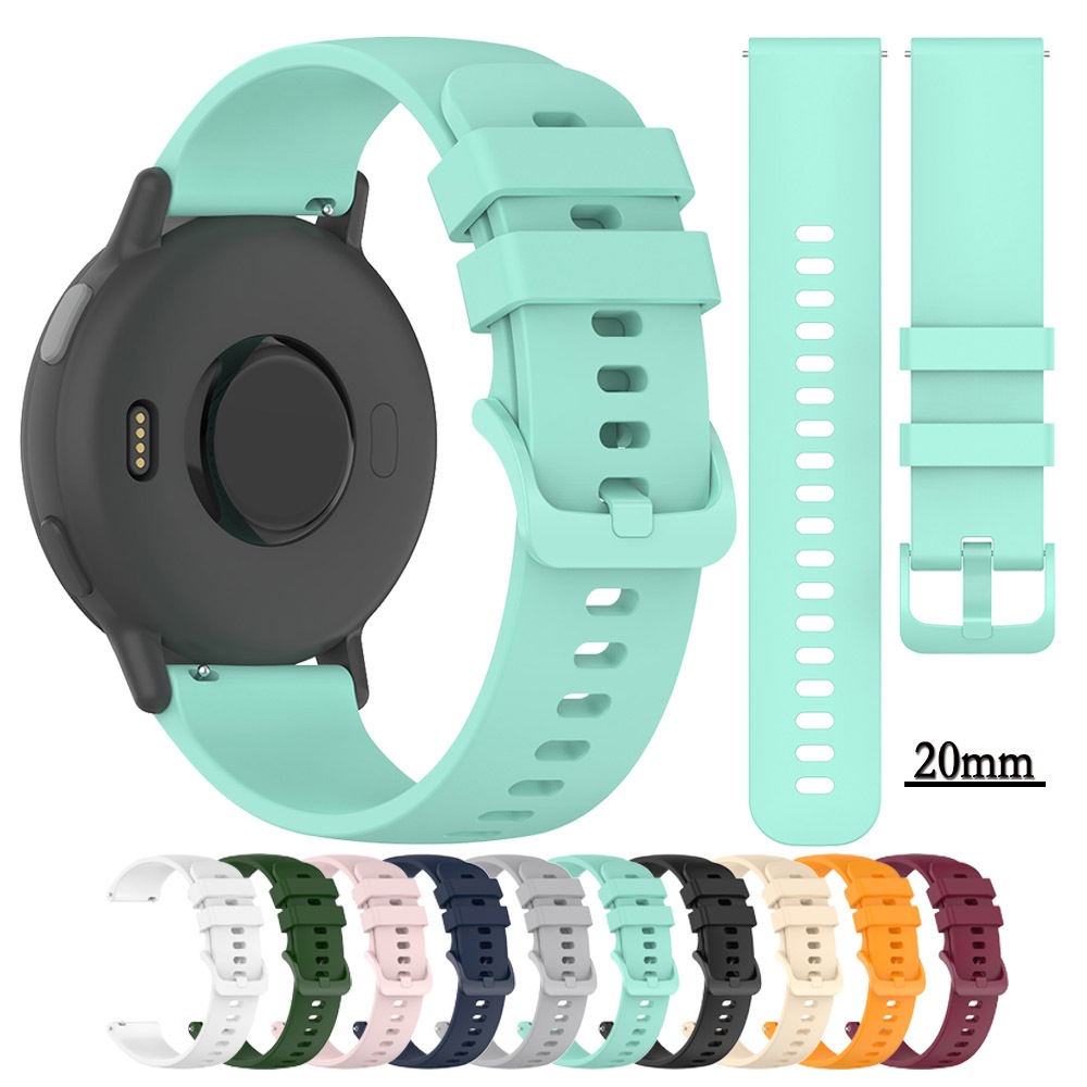 20 มม.สําหรับ Garmin Approach S50/สําหรับ Vivoactive 5 ซิลิโคนนุ่มและทนทานเดี่ยวสีสําหรับ Forerunner 165/165 เพลง