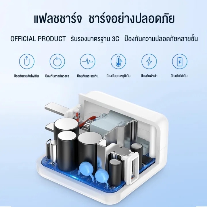 33W Type-c ชุดชาร์จเร็ว (สายชาร์จ+หัวชาร์จ) ชาร์จเร็วสูงสุด 2 เท่า สําหรับ viv X30 X50 Z1x - รูปที่ 4
