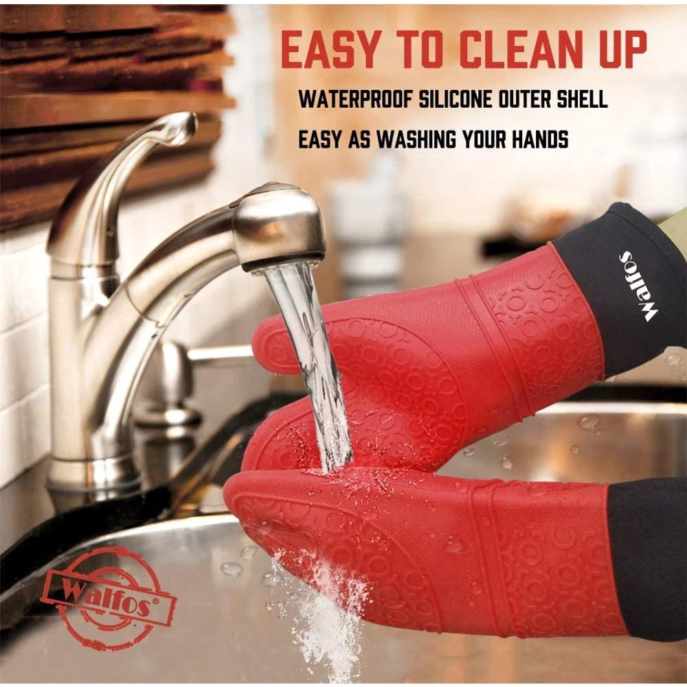วอลฟอส ซิลิโคนทนความร้อนบาร์บีคิวถุงมือ1/2นิ้วครัว นวม ในครัวเรือนทําอาหารถุงมืออบ - รูปที่ 5