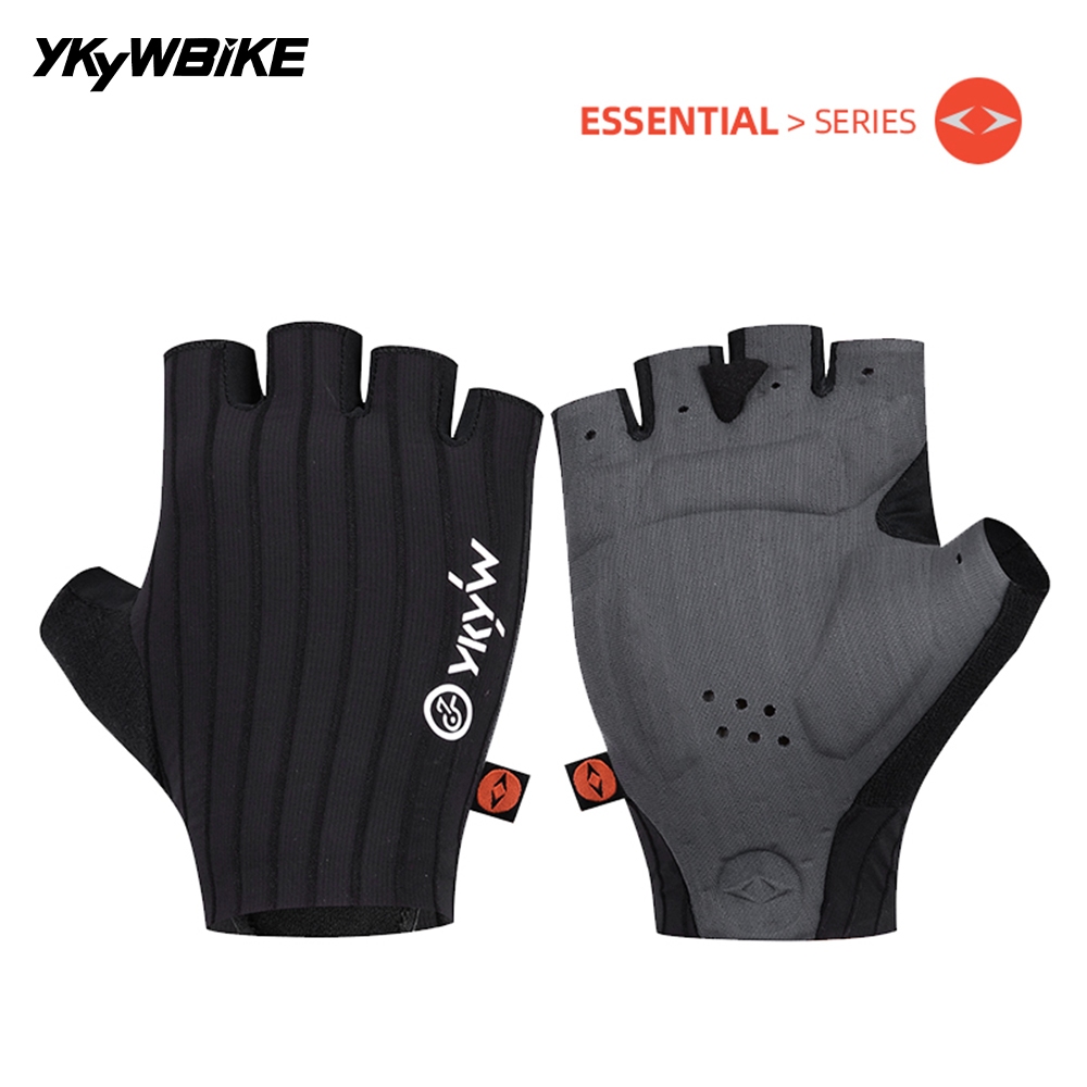 YKYWBIKE ถุงมือขี่จักรยานดูดซับแรงกระแทกปาล์ม Pads Unisex MTB จักรยานเสือหมอบถุงมือขี่ครึ่งนิ้ว
