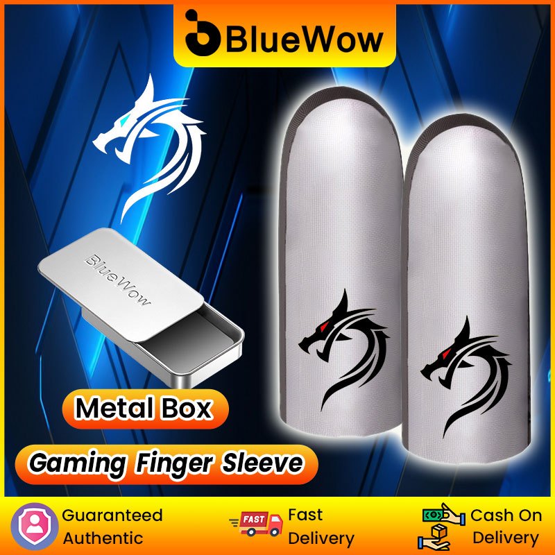 BlueWow Gaming Finger Sleeve เกมมือถือถุงมือสําหรับ PUBG Breathable Finger Sleeve ปลายนิ้ว Anti-slip Silver Fiber Gaming Cover