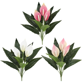 ดอกไม้ประดิษฐ์53เซนติเมตร35เซนติเมตรดอกไม้สีแดงปลอมประดับห้องโฮมออฟฟิศพรรคสก์ท็อปเครื่องประดับช่อจําลองพืชกระถางบอนไซ