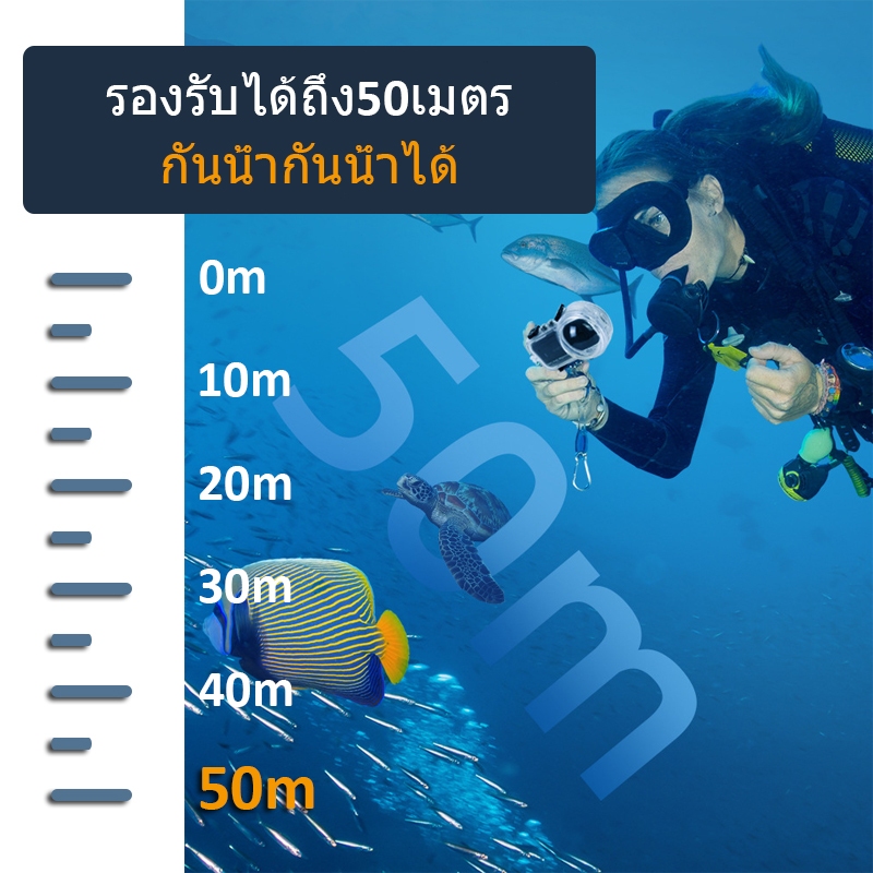 เคสดําน้ําสําหรับ Insta360 X4 Invisible Dive Case 50 ม. เคสดําน้ําปิดผนึกกันน้ํา (OEM)
