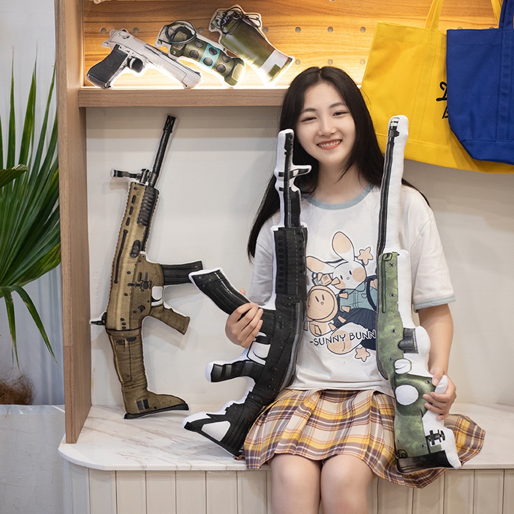 เกม PUBG สินค้าการ์ตูนจําลองปืน Mechanical Plush ของเล่น CSGO เกมยิง Merchanded ตุ๊กตาเด็กของขวัญ