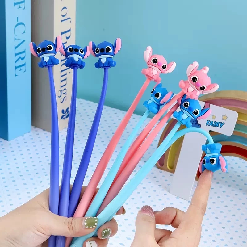 Stitch ปากกาเจลโยก นักเรียน ปากกาลายเซ็นมูลค่าสูง ปากกาการ์ตูนน่ารัก เครื่องเขียน อุปกรณ์สํานักงาน ของขวัญ อัญมณี