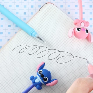 Stitch ปากกาเจลโยก นักเรียน ปากกาลายเซ็นมูลค่าสูง ปากกาการ์ตูนน่ารัก เครื่องเขียน อุปกรณ์สํานักงาน ของขวัญ อัญมณี