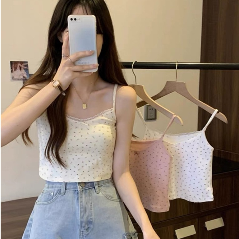 【WJZ】เสื้อกล้ามลูกไม้ลายดอกไม้ฤดูร้อนสำหรับผู้หญิง【9968#】