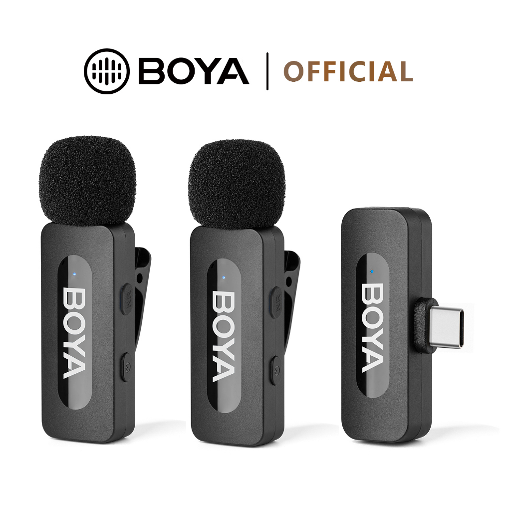 BOYA BY-V1/V2 2.4GHz Wireless Microphone ไมค์ไร้สาย ไมค์ตัดเสียงรบกวน สำหรับ iPh