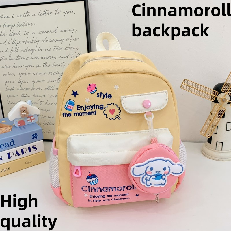 คุณภาพสูงเด็กกระเป๋าเป้สะพายหลังสําหรับผู้หญิง cinnamoroll กระเป๋านักเรียนโรงเรียนอนุบาล bagpack cinnamoroll beg กระเป๋านักเรียนกระเป๋าหนังสือพร้อมกระเป๋าปากกา ราคา ถูกที่สุด ดีลบีเคเค แกลเลอรีภาพที่ 5