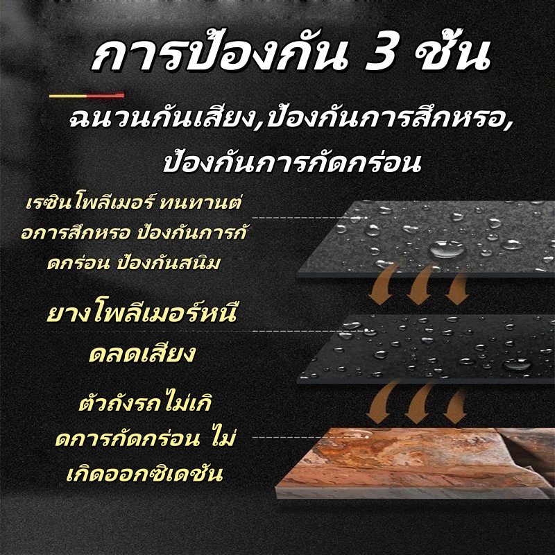 Undercoating 620ml สเปรย์พ่นกันสนิมรถยนต์ กันน้ำ กันสนิม เป็นเกราะป้องกันเศษดิน สีดำ ลดเสียงรบกวน ใต้ท้องรถ ซุ้มล้อ หลุมยางอะไหล่ ป้องกันสนิม กันสะเก็ตหิน - รูปที่ 6