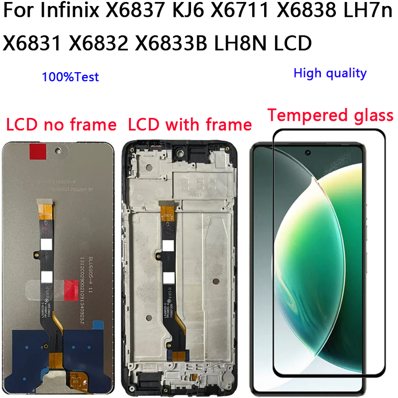 สําหรับ Infinix X6837 KJ6 X6711 X6838 LH7n X6831 X6832 X6833B X6716B LH8N จอแสดงผล LCD Touch Screen 