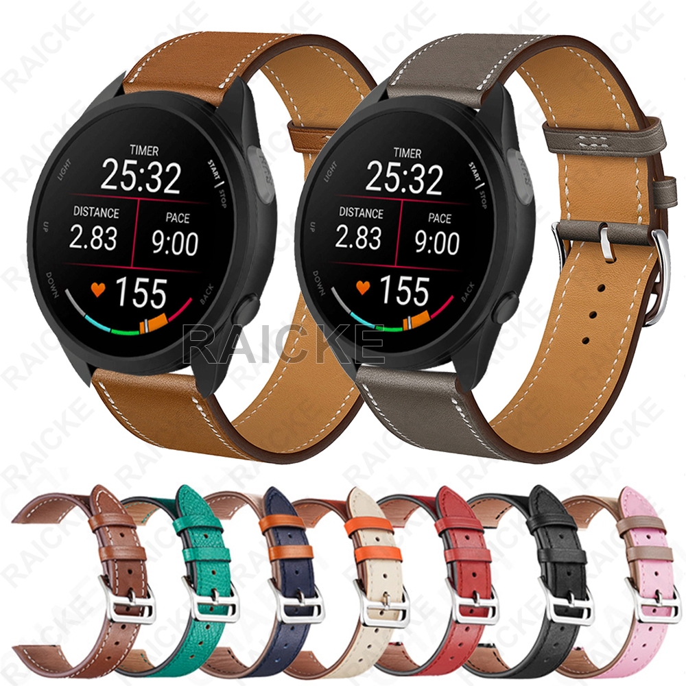 สายรัดข้อมือหนังอ่อนสำหรับ Garmin Vivoactive 5 / Vivocactive 6 / Vivoactive 3 ดนตรี / Forerunner 55/70/170/165/245/645/158/168 / Approach S50