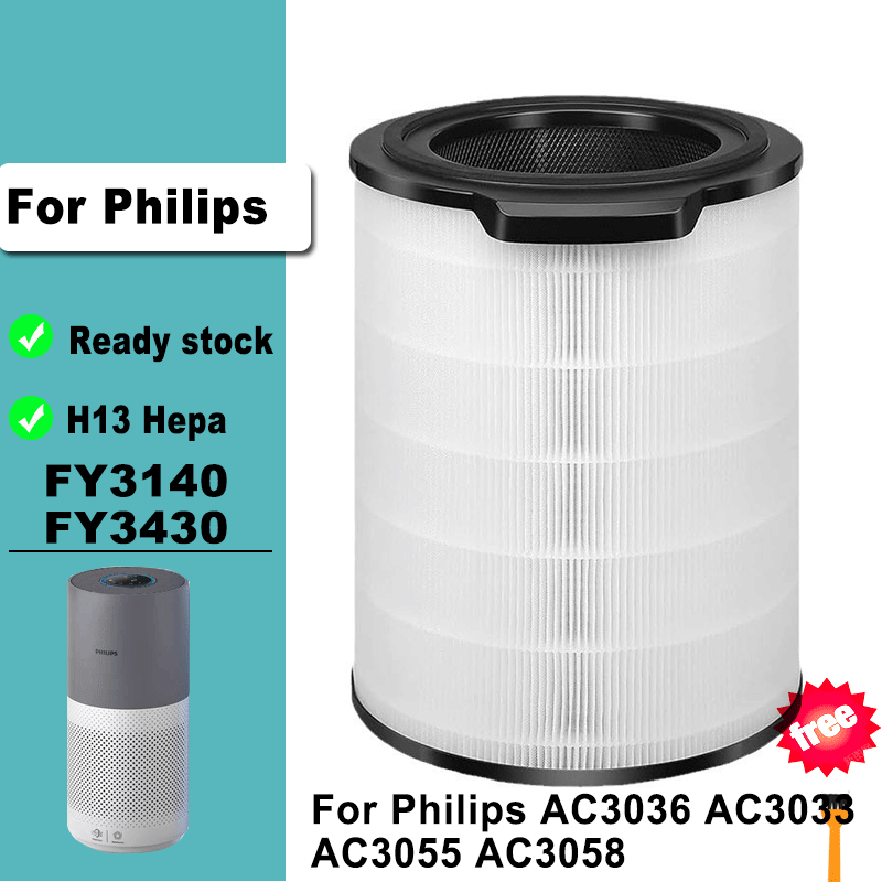 เปลี่ยน H13 ตัวกรองถ่านกัมมันต์ Hepa FY3140 FY3430 ใช้งานร่วมกับ Philips AC3036 AC3033 AC3055 AC3058