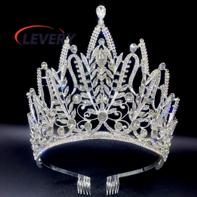 Lendy Tiaras และมงกุฎสําหรับผู้หญิงงานแต่งงาน Tiara สําหรับเจ้าสาว Rhinestone Queen Crown คริสตัลเครื่องแต่งกายอุปกรณ์เสริมผมสําหรับวันเกิด Prom Crown พร้อมหวี
