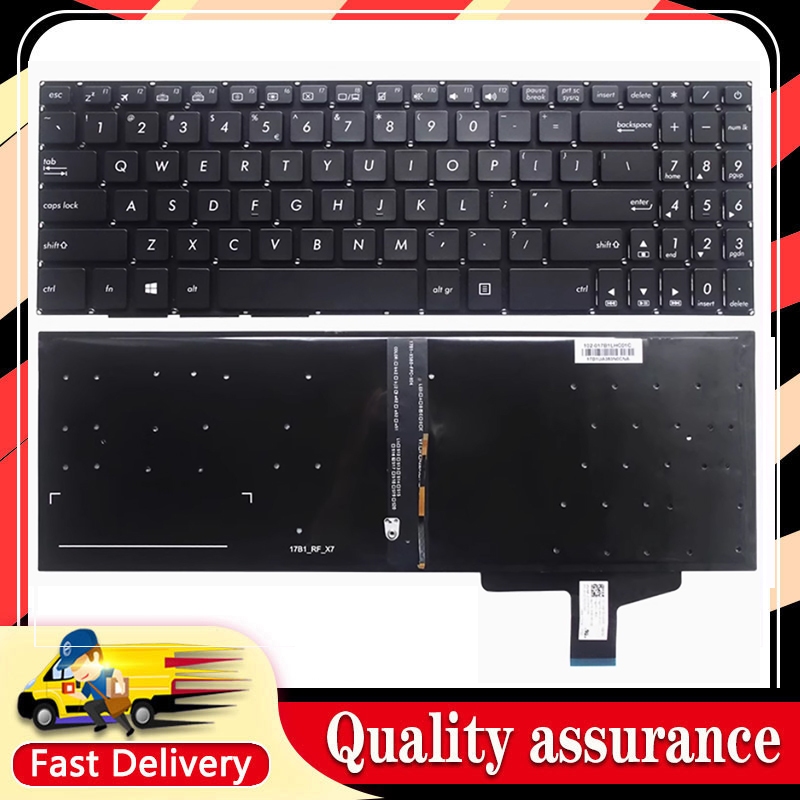 ยี่ห้อ-แป้นพิมพ์แล็ปท็อปใหม่สําหรับ Asus NX580 N580V N580G M580 N580 NX580V NX580VD พร้อมแบ็คไลท์