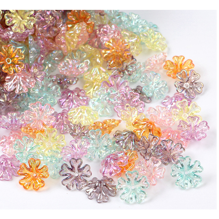 100 ชิ้น/แพ็คแฟชั่นสีสัน Shine ab อะคริลิคดอกไม้รูปร่าง DIY หลวม Charm Basical ลูกปัดเครื่องประดับผลการค้นหาสําหรับ handcraft DIY 6x16 มม.y1160