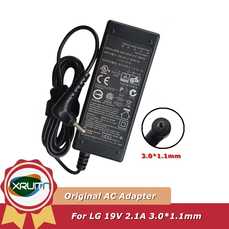 Original สําหรับ LG แล็ปท็อป AC อะแดปเตอร์ 19V 2.1A ADS-40SG-19-2 19040G LCAP25B 3.0 มม.* 1.0 มม.แหล