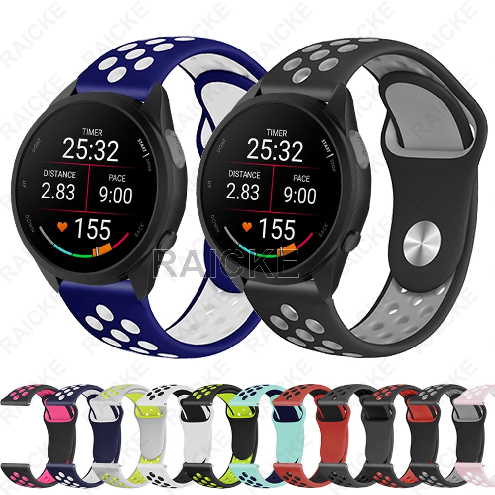 20 มม.ซิลิโคน Waterpoof กีฬานาฬิกาสําหรับ Garmin Vivoactive 5/ Vivocactive 6/ Vivoactive 3 Music / Forerunner 55 / 165 / 245 / 645 / 158 / 168 / Approach S50