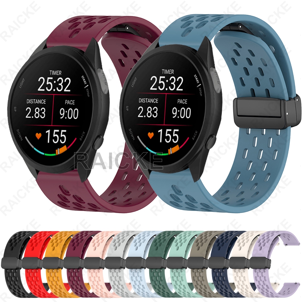 สายรัดยางซิลิโคนอ่อนระบายอากาศได้สําหรับ Garmin Vivoactive 5/ Vivocactive 6/ Forerunner 55 / 165 / 245 / 645 / 158 / 168 Music / Approach S50