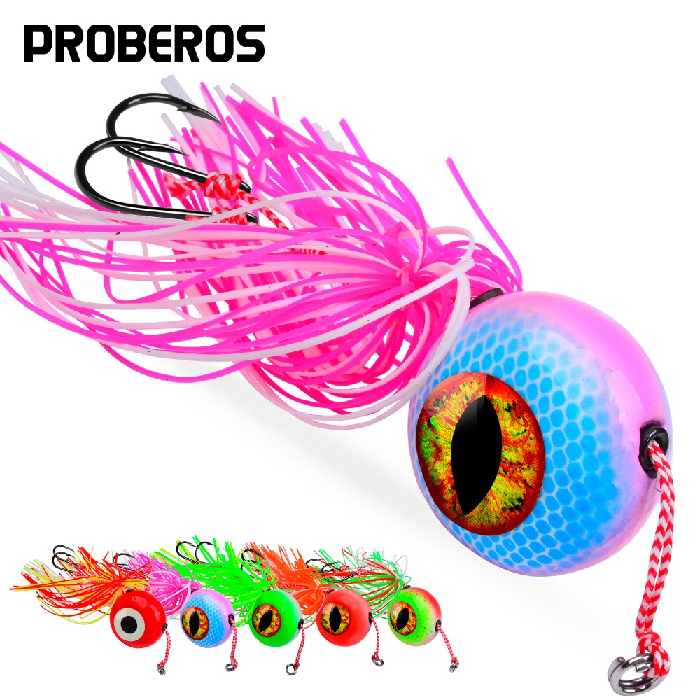 PROBEROS 1 ชิ้น Luminous Metal Jig Fishing Lure,เหยื่อตกปลากลางคืน | มีชีวิตชีวา ล่อ | อุปกรณ์ตกปลาที่ทนทาน