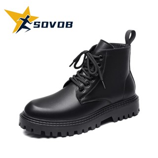 SOVOB แฟชั่นหนังลูกไม้ขึ้นรองเท้าผู้ชายเวอร์ชั่นเกาหลีของรอง…