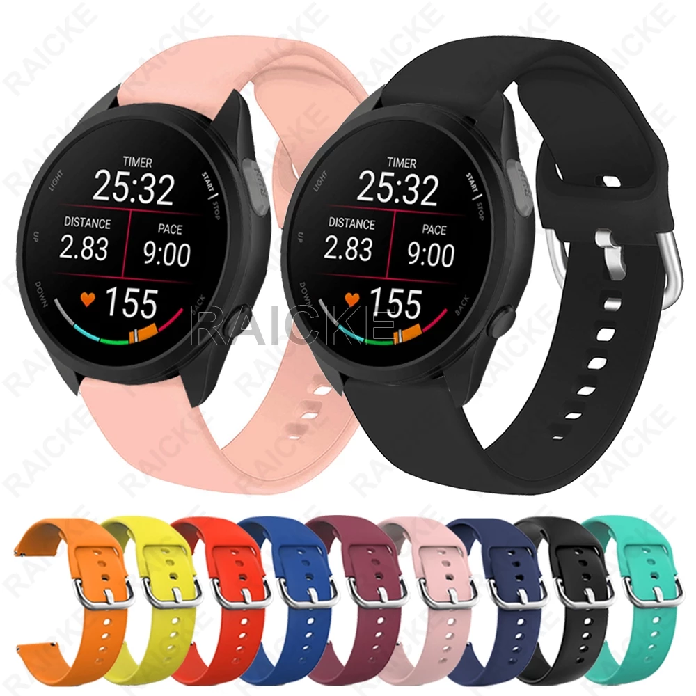 สายรัดข้อมือยางซิลิโคนอ่อนสำหรับ Garmin Vivoactive 5 / Vivocactive 6 / Forerunner 55/170/70/165/245/645/158/168 / Approach S50
