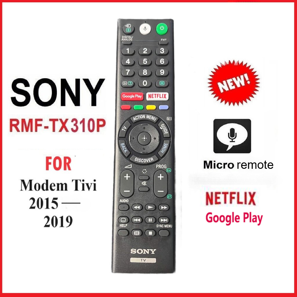 [Nilank] Remote รีโมททีวี SONY LED Smart TV รีโมท ควบคุมด้วยเสียง อเนกประสงค์ RMF-TX310P， 2015-2019