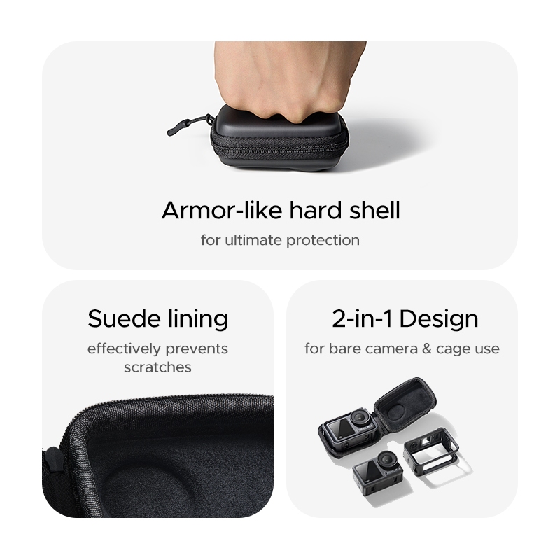 UGREEN เคสกล้องขนาดเล็กสําหรับ DJI Action 5 Pro/4/3 2 in 1 Design สําหรับกรงกล้องเปลือยใช้กันน้ํา IPX4